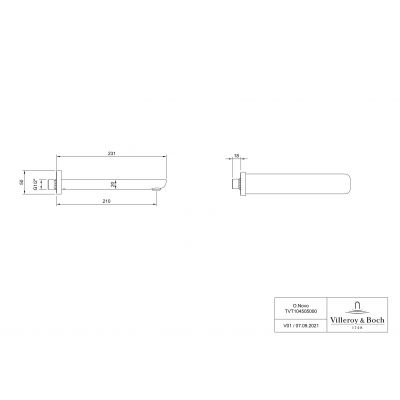 Villeroy & Boch O.Novo wylewka do baterii wannowa chrom TVT10450500061