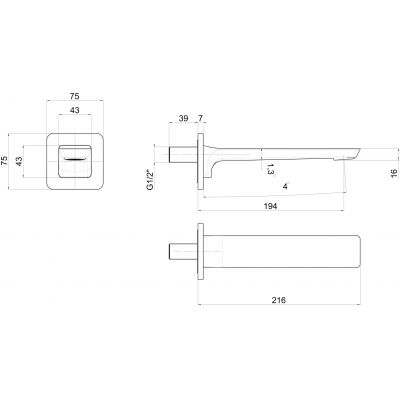 Villeroy & Boch Subway 3.0 wylewka do baterii wannowa nikiel szczotkowany TVT11200100064