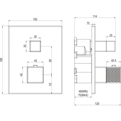Villeroy & Boch Mettlach TVT12600100076 bateria prysznicowa podtynkowa termostatyczna złota