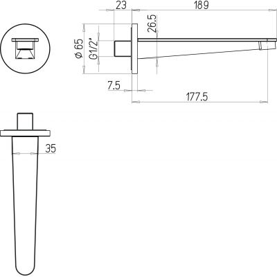 Villeroy & Boch Conum TVT127003000K5 wylewka do baterii wannowa czarny