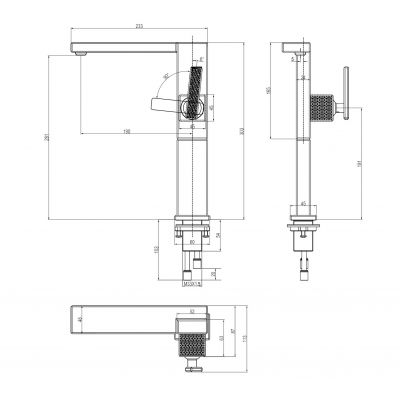 Villeroy & Boch Mettlach bateria umywalkowa stojąca złota TVW12600300076