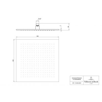 Villeroy & Boch Universal Showers TVC000006000K5 deszczownica 35x35 kwadratowa czarny