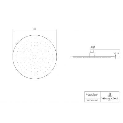 Villeroy & Boch Universal Showers TVC00040130061 deszczownica 30x30 okrągła chrom