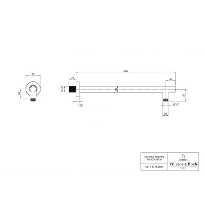 Villeroy & Boch Universal Showers TVC000453510K5 ramię ścienne czarny