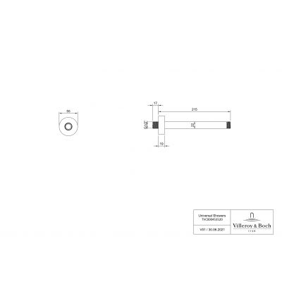Villeroy & Boch Universal Showers TVC00045352064 ramię sufitowe