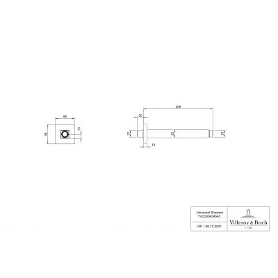 Villeroy & Boch Universal Showers TVC00045454076 ramię sufitowe złoty