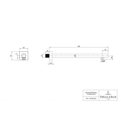 Villeroy & Boch Universal Showers TVC00045453061 ramię ścienne chrom