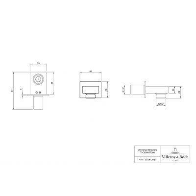 Villeroy & Boch Universal Showers TVC00045700061 przyłącze kątowe chrom