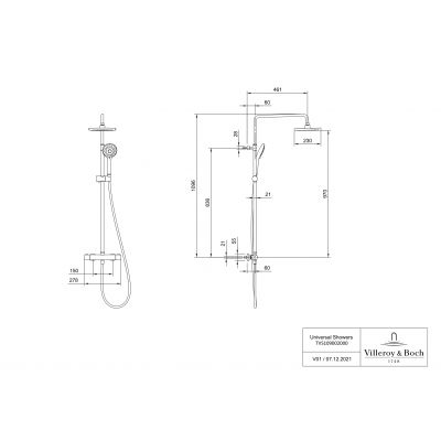 Villeroy & Boch Universal Showers TVS10900200061 zestaw prysznicowy ścienny chrom