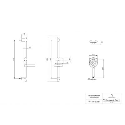 Villeroy & Boch Universal Showers zestaw prysznicowy ścienny chrom TVS10900400061