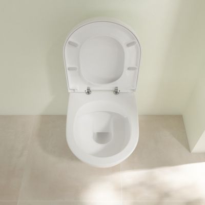 Miska WC z deską wolnoopadającą wisząca bez kołnierza biały połysk 5614HRR1 Villeroy & Boch Subway 2.0