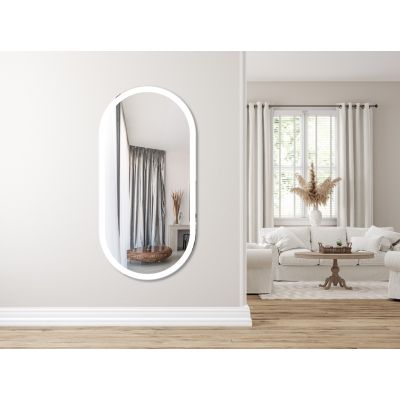 Lustro 60x120 cm owalne z oświetleniem srebrny 5907459662399 Venti Elipson