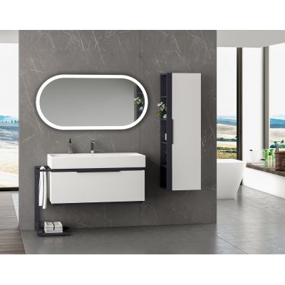 Lustro 60x120 cm owalne z oświetleniem srebrny 5907459662399 Venti Elipson