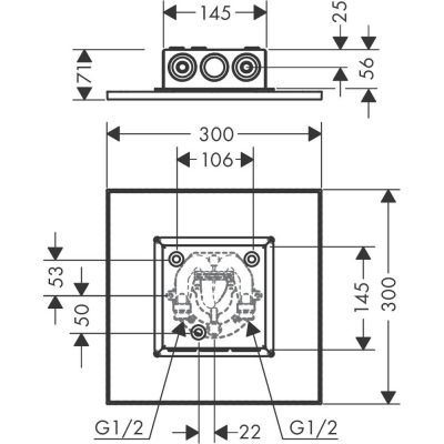 Deszczownica 30x30 cm kwadratowa chrom 35321000 Axor ShowerSolutions