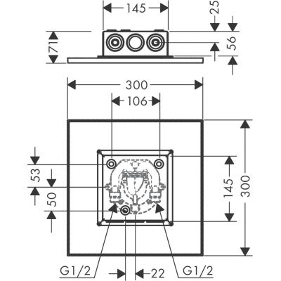 Deszczownica 30x30 cm kwadratowa 35321990 Axor ShowerSolutions
