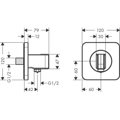 Przyłącze kątowe z uchwytem 36724950 Axor Citterio E
