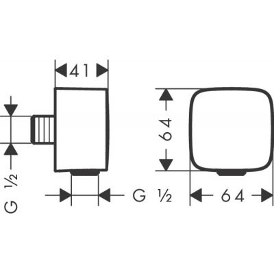 Przyłącze kątowe chrom 36731000 Axor ShowerSolutions