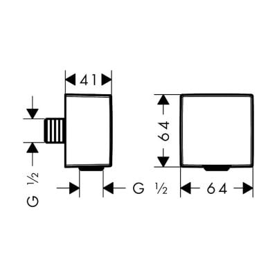 Axor ShowerSolutions 36732000 przyłącze kątowe