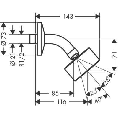 Deszczownica z ramieniem 7.3x7.3 cm okrągła 48490820 Axor One