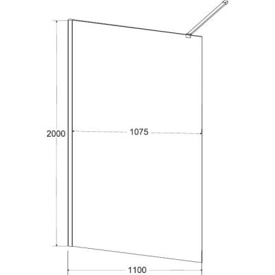 Ścianka prysznicowa walk-in 110 cm LF110200C Besco Leafy