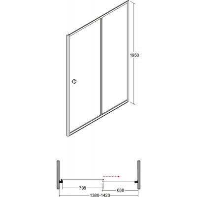 Drzwi prysznicowe 140 cm rozsuwane do wnęki DDS140 Besco Duo Slide