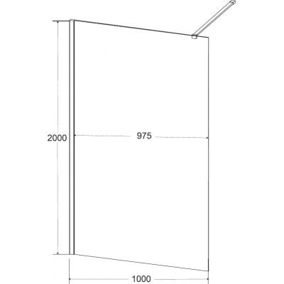 Ścianka prysznicowa walk-in 100 cm LF100200C Besco Leafy