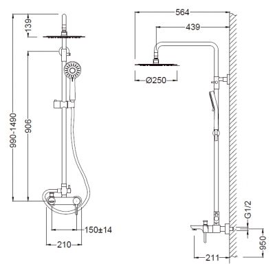 Blue Water Icona ICOZWPN500C zestaw prysznicowy