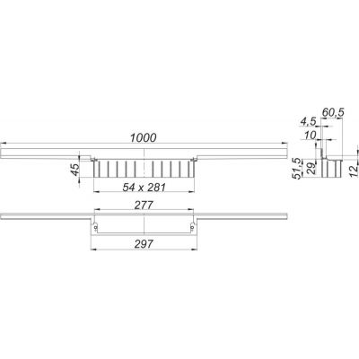 Ruszt odpływu liniowego 100 cm 536969 Dallmer CeraWall Individual