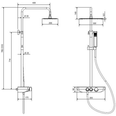 Excellent Krotos AREX8080CR zestaw prysznicowy