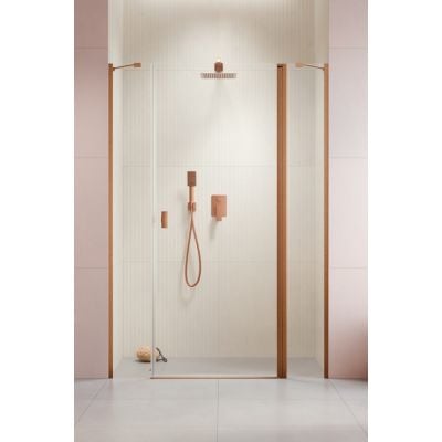 Drzwi prysznicowe 120 cm uchylne miedź szczotkowany/szkło przezroczyste 100381209301R Radaway Nes Brushed Copper DWJS