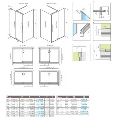 Drzwi prysznicowe 82.2 cm rozsuwane szczotkowany/szkło przezroczyste 101048229201L Radaway Furo Brushed Gunmetal KDJ