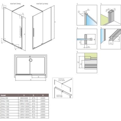 Zestaw Radaway 101076229101R, 101105800101