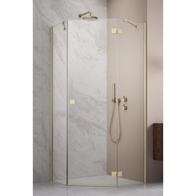 Drzwi prysznicowe 90 cm uchylne złoty szczotkowany/szkło przezroczyste 13850109901L Radaway Essenza Brushed Gold PTJ