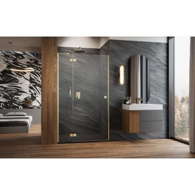Drzwi prysznicowe 120 cm uchylne złoty szczotkowany/szkło przezroczyste 13850169901L Radaway Essenza DWJ