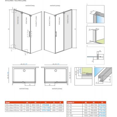 Ścianka prysznicowa 70 cm 38014701R Radaway Espera KDJ