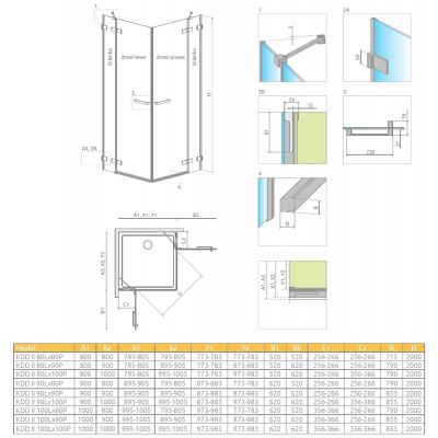 Zestaw Radaway 3864550301L + Radaway 3861700301L