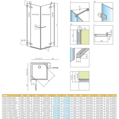 Zestaw Radaway 3864550301L + Radaway 3861720301L