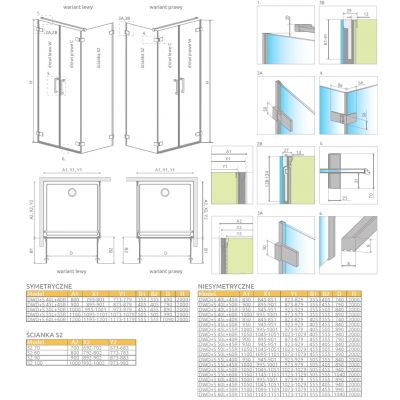 Drzwi prysznicowe 3860340301L Radaway Arta DWD