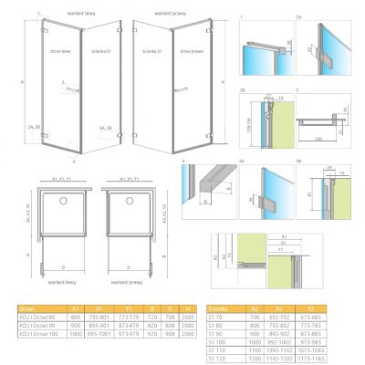 Ścianka prysznicowa 120 cm 3860240301 Radaway Arta KDJ