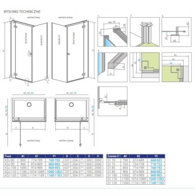 Zestaw Radaway 104703379301L, 104806120101L