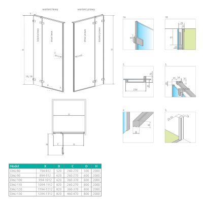 Zestaw Radaway 38351201L + Radaway 38321201L