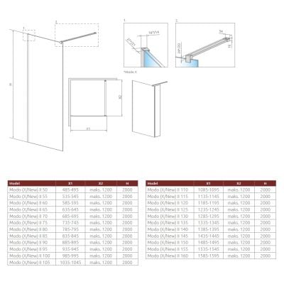 Ścianka prysznicowa walk-in 100 cm 3891040101 Radaway Modo New II