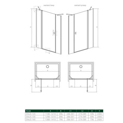 Zestaw Radaway 100846105401, 100847905401R