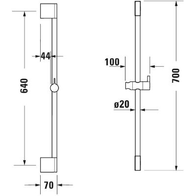 Drążek prysznicowy UV0600001000 Duravit