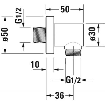 Duravit UV0630006000 przyłącze kątowe chrom