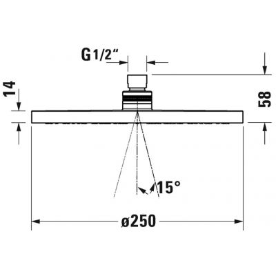 Duravit UV0660018046 deszczownica 25x25 cm okrągła czarna