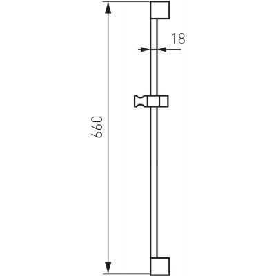 Drążek prysznicowy 66 cm RAIL10 Ferro Rail