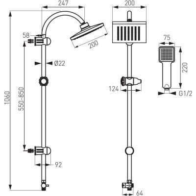 Ferro Squerto NP22 zestaw prysznicowy