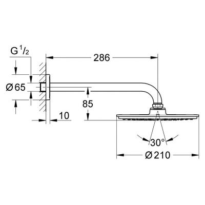 Deszczownica 21x21 cm okrągła starlight chrome 26052000 Grohe Rainshower