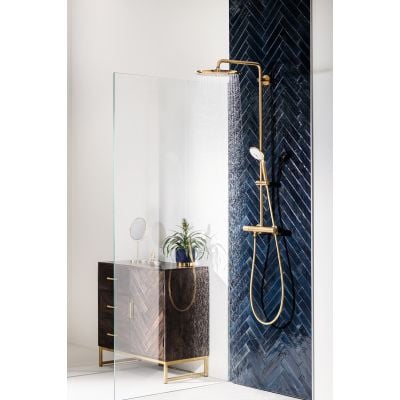 Zestaw prysznicowy ścienny termostatyczny z deszczownicą cool sunrise 26075GL0 Grohe Euphoria